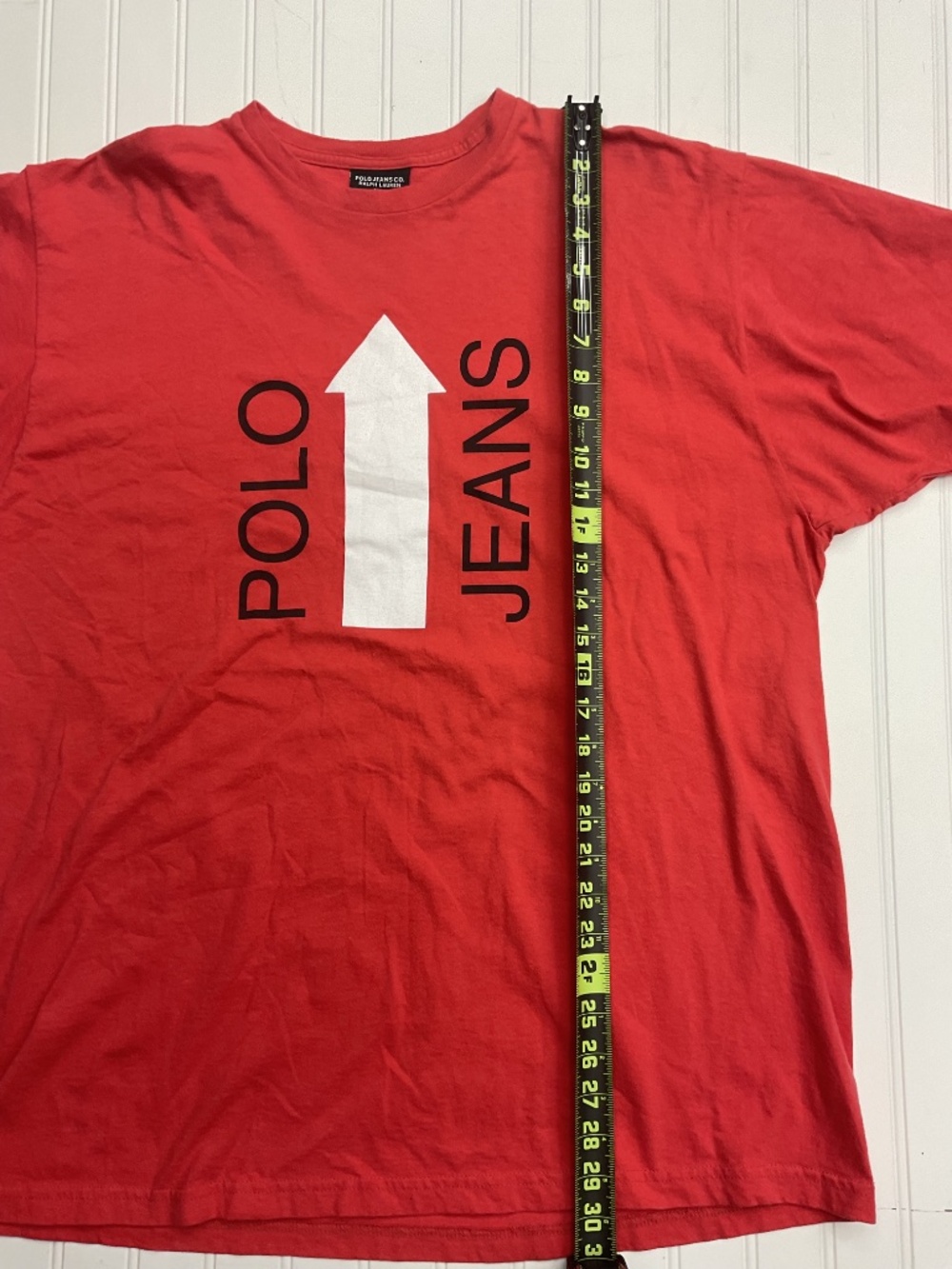 Vtg 90s Polo Jeans Co Ralph Lauren Surplus T-Shirt Red XL - Picture 4 of 7